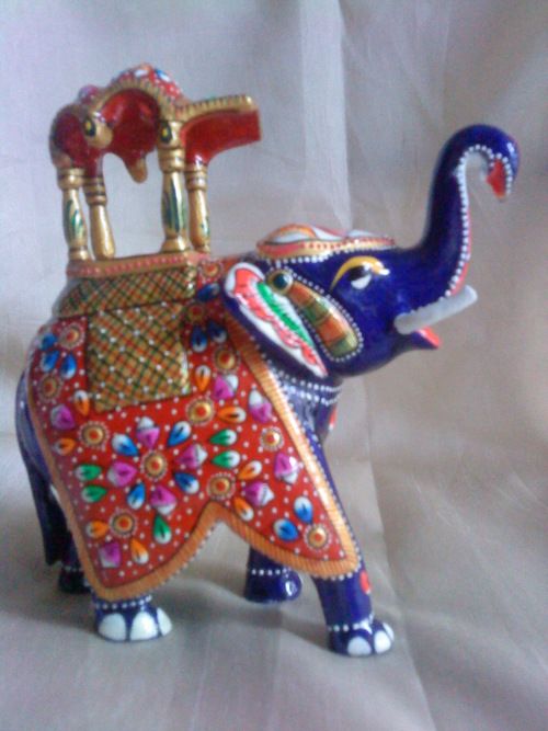 Metal Meena Painting Ambabari Elephant