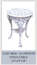 Cast Iron Table - Durable Cast Iron Base, Elegant Glass Top | Long-Lasting, Abrasion Resistant, Reliable Design