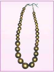 Golden Multi Sized Beads Necklace