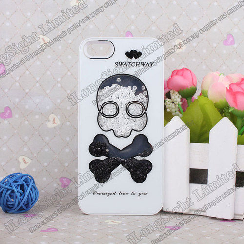 Diamante Rhinestone Inlaid Skull Style Hard Case For iPhone 5