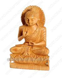 Wooden Kamal Buddha Statue