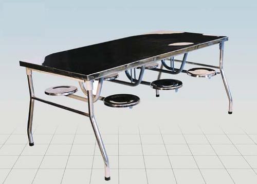6 Seater Sliding Type Stainless Steel Dining Table