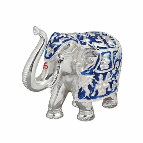 Designer Silver Elephant Statue