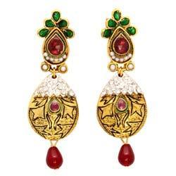 Kundan Meena Earrings