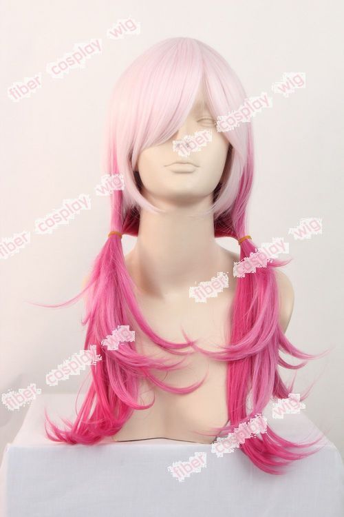 Pink Mix Pigtail Wavy Cosplay Wigs