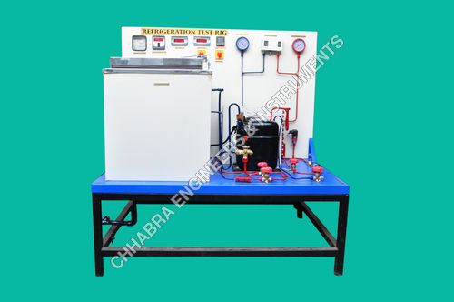 Refrigeration Test Rig - Hermetically Sealed Compressor, Digital Measuring Instruments | Study Refrigeration Cycle, Determine Co-efficient of Performance and Tonnage Capacity