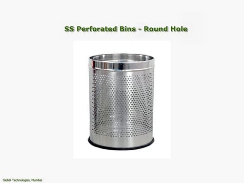 Perforated Round Holes Stainless Steel Bins