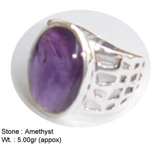 Stone Design Amethyst Ring