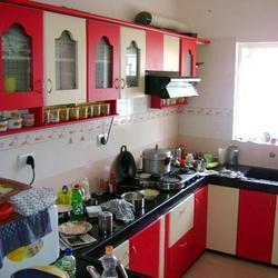 Red theme Modular Kitchen Furniture