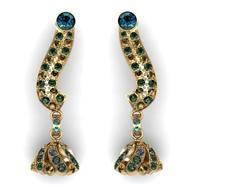 Diamond Drop Jhumka Earrings