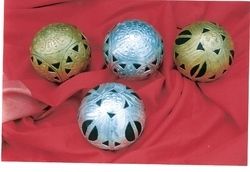 Decorative Balls - Crafted from Premium Wood, Intricate Carvings , Mesmerizing Varnish Finishes