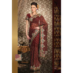 Designer Border Glass Tissue Sarees