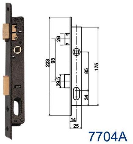 Iron Mortise Door Lock Body (7704A)