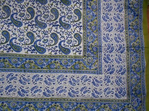 Hand Block Printed Blue Bed Sheet