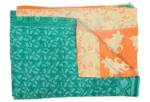 Hand Embroidered Kantha Quilt