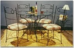 Wrought Iron Dining Table Set - High Grade Material, Elegant Design, Durable Finish, Perfect for Any Dining Space