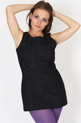 Sleek Merino Wool Black Tunic