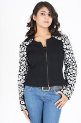 Snowflake Black And White Twill Jacket