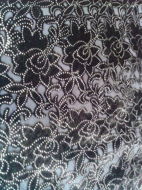 Burnout Silk Velvet With Silver