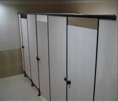 Nylon Toilet Cubicle - 12 mm Compact Grade Laminate, Durable Nylon Polyamide Components and Black Powder Coated Aluminum Top Rail