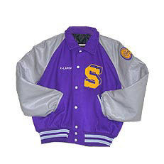 Varsity Jacket With Leather Sleeves