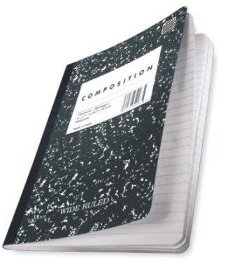 Black Marble Wide-Ruled Composition Book