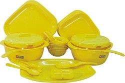 Yellow Color Plastic Dinner Sets