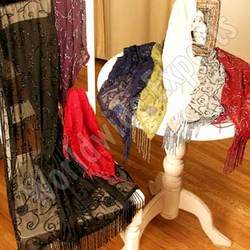 Beaded Scarves - High Grade Fabric, Various Sizes and Colors | Fashion-Forward Design with Unique Embellishments