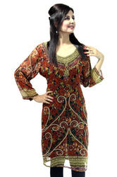 Round Neck Ladies Designer Kurtis