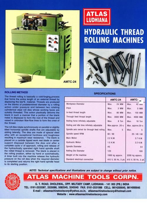 Hydraulic Threading Rolling Machinery