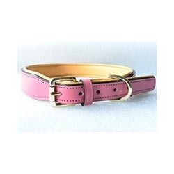 Pink Leather Dog Collar 