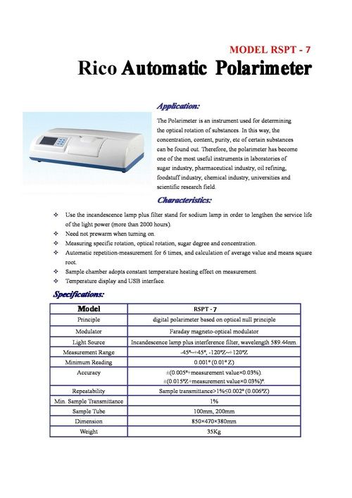 Digital Polarimeter Model RSPT-7