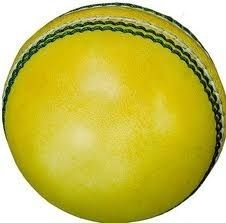 Yellow Leather Cricket Ball