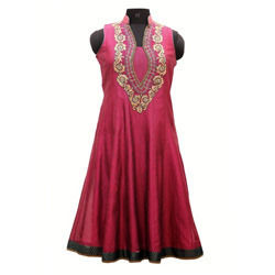 Ladies Embroidered Chanderi Suit