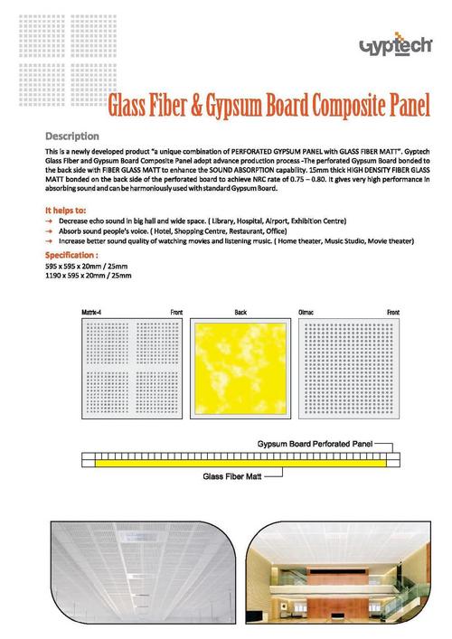 जिप्टेक ग्लास फाइबर और जिप्सम कम्पोजिट पैनल