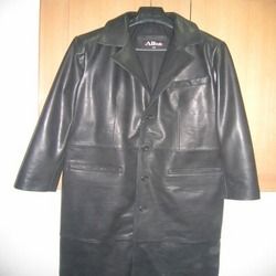 Men's Leather Overcoat