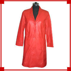 Ladies Leather Long Coat