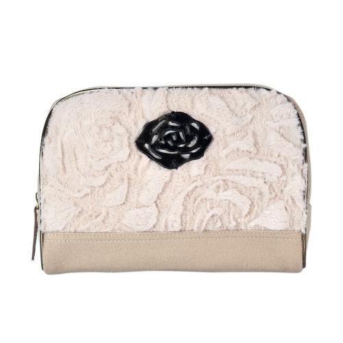 Soft Fur Rose Pattern Elegant Clutch Bags