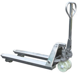 Stainless Steel Hand Pallet Truck - 2000kg Capacity, Ideal for Food and Pharmaceutical Use, Water and Dust Proof Rollers