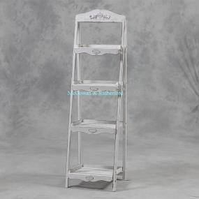 Large Rustic White 4 Tier Plant Stand