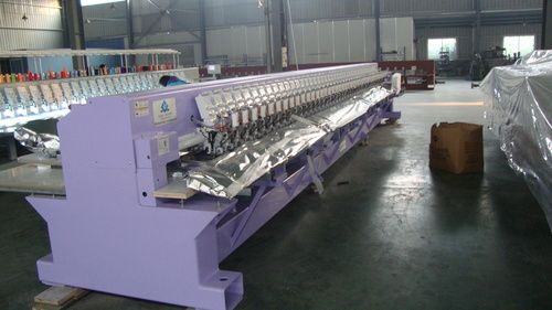 45 Head Multi Head Embroidery Machine - 445x165x330mm Dimensions, Light Purple Color | Automatic Trimmer, Semi-High Speed 750rpm, 7-Inch LCD Monitor