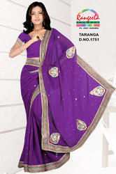 Chiffon Patch Work Saree