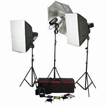 Studio Flash+Light stand+Softbox+Trolley 150W