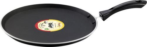 Non-Stick Flat Tawa - 250mm Diameter, 3mm Thick Body with Thermocore Base - Scratch Resistant, PFOA Free, Triple Layer Stonehenge Coating, Spiral Bottom for Even Heating, Staycool Bakelite Handles