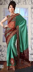 Stylish Embroidered Chiffon Saree