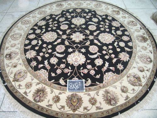 Black Ivory Round Rugs (8x8)