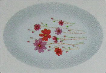 Country Flower Oval Platter