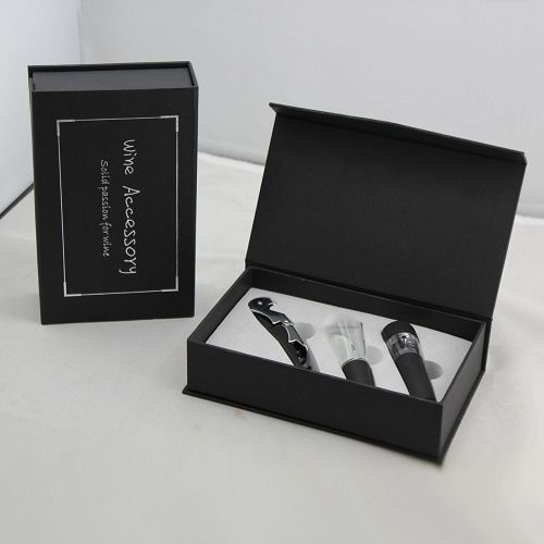 Wine Gift Set - Stainless Steel, 18.5 x 11.3 x 4.5 CM | Includes Wine Opener, Stopper, and Pourer in Elegant Gift Box