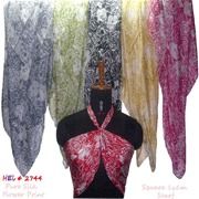 Silk Floral Printed Square Scarves (Hei-2774)