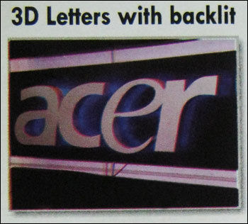 3d Letters With Backlit